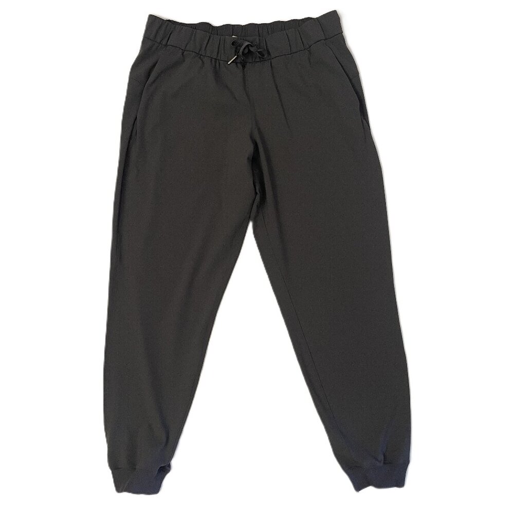 Lululemon On The Fly Jogger Women's Sz 10 Gray Luxtreme Mid Rise Drawcord W5CPJS